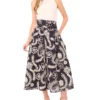GUINEVERE Raised Embroidery Cotton Midi Skirt