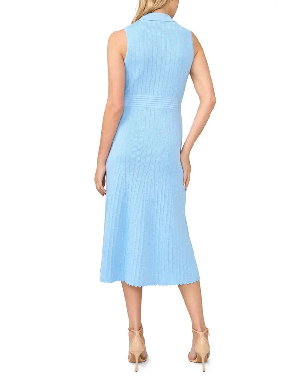 HARLEY Pointelle Knit Collared Neck Midi Dress HARLEY Pointelle Knit Collared Neck Midi Dress