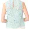 HAZEL Floral Crosshatch Cropped Shell Top