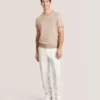 HERRINGBONE SWEATER Herringbone Knit Short Sleeve Top