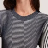 HETHRR Textured Knit Fluted Short Sleeve Top