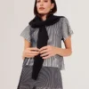 HETHRR Textured Knit Fluted Short Sleeve Top