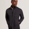 HOLLBEC Diamond Quilted Zip Field Coat