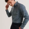 HUAYNA Blurred Check Cotton Long Sleeve Shirt
