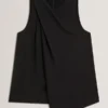 ICANA Draped Front Asymmetric Sleeveless Top