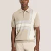 INTARSIA SWEATER POLO LT-Camel Heather