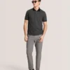 JACQUARD POLO Ribbed Button Up Polo