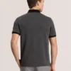 JACQUARD POLO Ribbed Button Up Polo