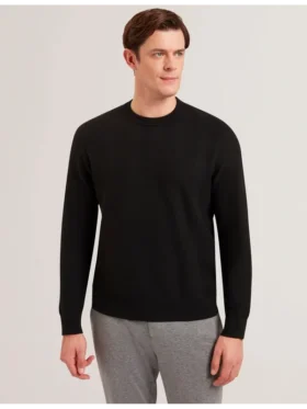 JAMALS Herringbone Knit Crew Neck Sweater