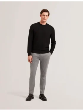 JAMALS Herringbone Knit Crew Neck Sweater
