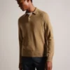 KAROLT Cashmere Knit Long Sleeve Polo Top