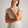 KATRINO Ribbed Metallic Fitted T-Shirt