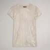 KATRINO Ribbed Metallic Fitted T-Shirt