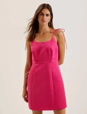 KAVALA Tie Strap Square Neck Mini Dress