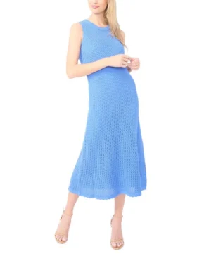 KAYLA Open Knit Sleeveless Midi Dress