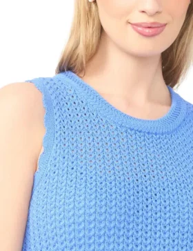 KAYLA Open Knit Sleeveless Midi Dress