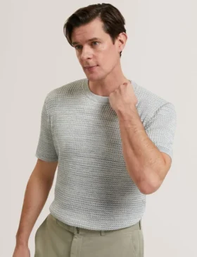 KELEPA Short Sleeve Relaxed Fit Textured Knit T-Shirt
