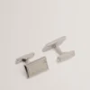 KRISTOL Crystal Detail Brushed Metal Cufflinks