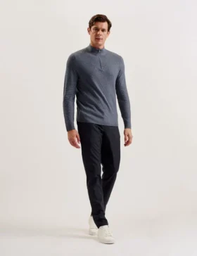 KURNLE T Knit Half Zip Funnel Neck Jumper
