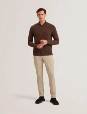 KURNLE T Knit Half Zip Funnel Neck Jumper