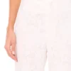 LACE FRONT PLEAT SUITING PANT White
