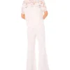 LACE FRONT PLEAT SUITING PANT White