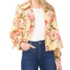 LEAH Floral Print Short Trench Jacket