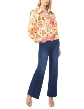 LEAH Floral Print Short Trench Jacket
