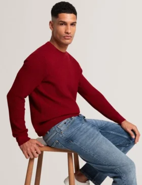 leocadi herringbone trim textured knit sweater 2 1 280x364 - LEOCADI Herringbone Trim Textured Knit Sweater