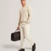 LEOCADI Herringbone Trim Textured Knit Sweater