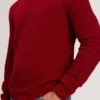 LEOCADI Herringbone Trim Textured Knit Sweater