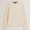 LEOCADI Herringbone Trim Textured Knit Sweater