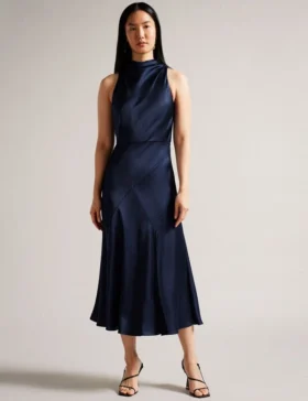 LILYMAY Cowl Neck Midi Dress