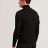 LIMEHAS Wool Quarter Zip Funnel Neck Sweater