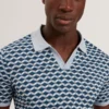 LIRIEN Geometric Jacquard Pique Polo Shirt