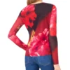 LONG SLEEVE MESH TOP Red