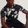 LONGBRI Photographic Floral Print Cotton Polo Shirt