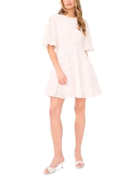 LORI Broderie Anglaise Angel Sleeve Mini Dress