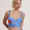 LORIIAA Printed Underwired Bikini Top