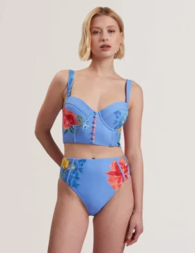 LORIIAA Printed Underwired Bikini Top