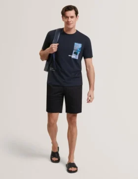 LOWETON Slim Leg Stretch Cotton Chino Shorts