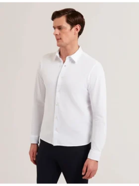 LUCKEY Long Sleeve Pique Cotton Jersey Shirt