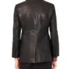 LYNDE Leather Single Breasted Blazer