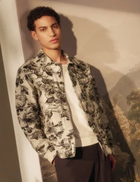 MAIRIS Shaded Floral Print Jacquard Overshirt