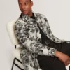 MAIRIS Shaded Floral Print Jacquard Overshirt
