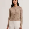 MANYA Metallic Knit Cropped Cardigan