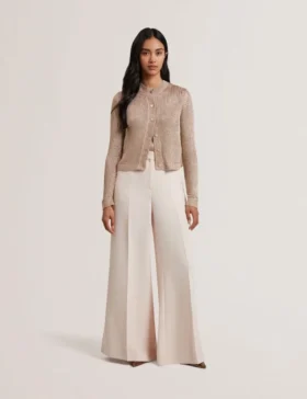 MANYA Metallic Knit Cropped Cardigan