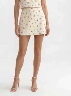 MARGARET Wildflower Embroidered Mini Skirt