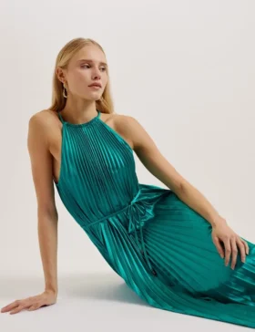 MELIKE Pleated Midi Dress