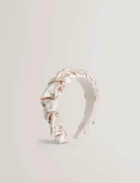 MELLSI Rhinestone Ruched Satin Headband